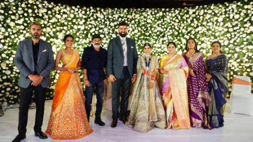 Telugu Actress Jayasudha's son's wedding reception attended by numerous celebrities