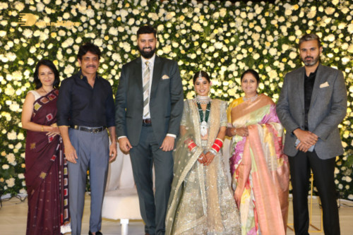 Telugu Actress Jayasudha's son's wedding reception attended by numerous celebrities