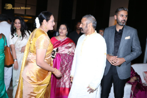 Telugu Actress Jayasudha's son's wedding reception attended by numerous celebrities
