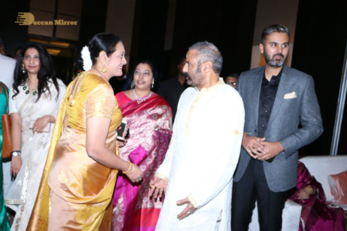 Telugu Actress Jayasudha's son's wedding reception attended by numerous celebrities