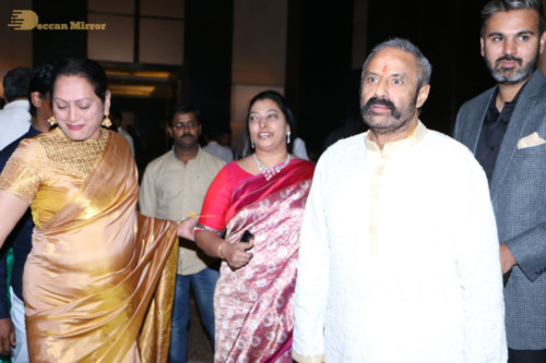 Telugu Actress Jayasudha's son's wedding reception attended by numerous celebrities