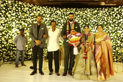 Telugu Actress Jayasudha's son's wedding reception attended by numerous celebrities