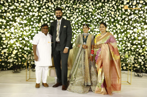 Telugu Actress Jayasudha's son's wedding reception attended by numerous celebrities