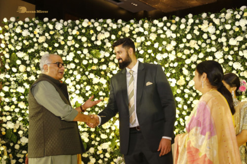 Telugu Actress Jayasudha's son's wedding reception attended by numerous celebrities