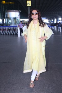 Bollywood Actress Juhi Chawla was spotted at the Mumbai Airport on Sep 16, 2023