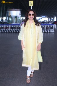 Bollywood Actress Juhi Chawla was spotted at the Mumbai Airport on Sep 16, 2023