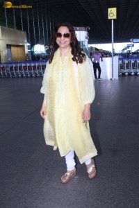 Bollywood Actress Juhi Chawla was spotted at the Mumbai Airport on Sep 16, 2023