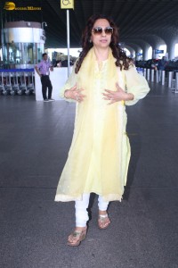 Bollywood Actress Juhi Chawla was spotted at the Mumbai Airport on Sep 16, 2023