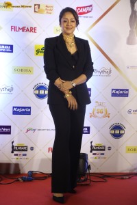 telugu and tamil actress Jyothika stylish looks in a black pantsuit at filmfare awards