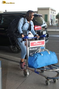 telugu, tamil, and bollywood actress jyothika stylish in denim jeans spotted at mumbai airport