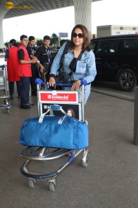 telugu, tamil, and bollywood actress jyothika stylish in denim jeans spotted at mumbai airport