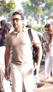 Actor couple Suriya and Jyothika spotted at Mumbai airport