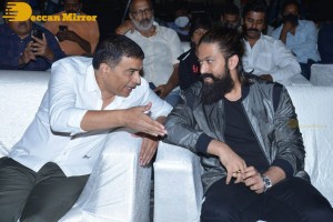 Yash and Srinidhi Shetty attend the pre-release function of the movie KGF Chapter 2