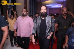 Yash and Srinidhi Shetty attend the pre-release function of the movie KGF Chapter 2