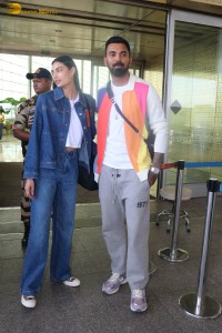 KL Rahul and Athiya Shetty spotted at the Airport after their marriage