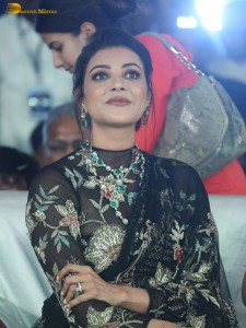 actress Kajal Aggarwal gorgeous in a black saree at a movie function
