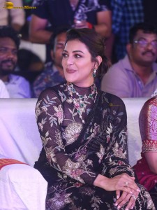 actress Kajal Aggarwal gorgeous in a black saree at a movie function