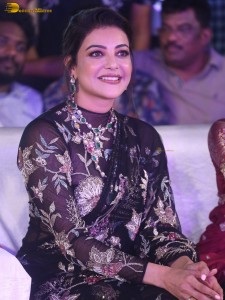 actress Kajal Aggarwal gorgeous in a black saree at a movie function