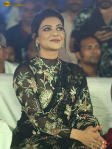actress Kajal Aggarwal gorgeous in a black saree at a movie function