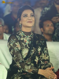 actress Kajal Aggarwal gorgeous in a black saree at a movie function