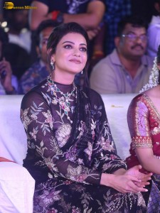 actress Kajal Aggarwal gorgeous in a black saree at a movie function