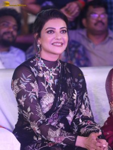 actress Kajal Aggarwal gorgeous in a black saree at a movie function