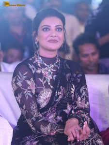 actress Kajal Aggarwal gorgeous in a black saree at a movie function