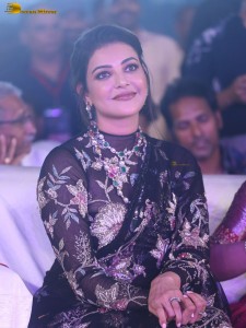 actress Kajal Aggarwal gorgeous in a black saree at a movie function