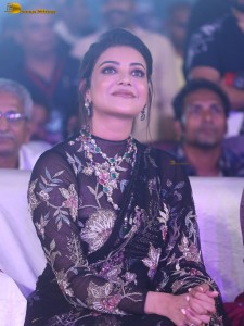 actress Kajal Aggarwal gorgeous in a black saree at a movie function