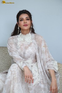 actress Kajal Aggarwal beautiful in a white dress