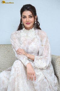actress Kajal Aggarwal beautiful in a white dress
