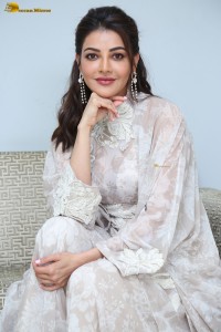 actress Kajal Aggarwal beautiful in a white dress