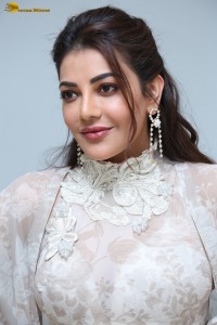 actress Kajal Aggarwal beautiful in a white dress