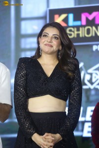 actress kajal aggarwal beautiful in a black dress at a movie function