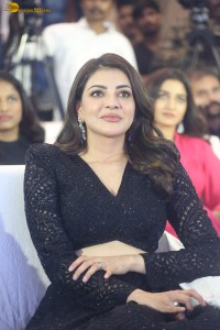 actress kajal aggarwal beautiful in a black dress at a movie function