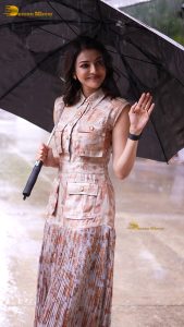 actress kajal aggarwal cute in rain