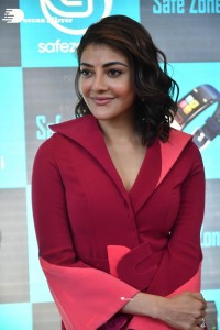 Actress Kajal Agarwal in a Red Pant Suit