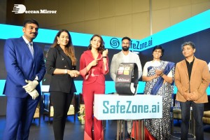 Actress Kajal Agarwal in a Red Pant Suit