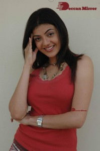 Actress Kajal Aggarwal photoshoot in a pink sleeveless top