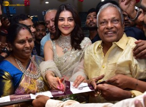 Kajal Aggarwal launches Devi Pavitra Jewellery Store in Kukatpally, Hyderabad