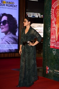 actress kajol attends a movie function in a green dress