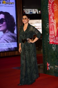 actress kajol attends a movie function in a green dress