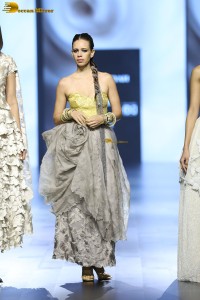 Bollywood actress Kalki Koechlin doing a ramp walk at a fashion show
