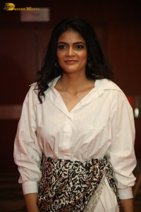Indian Actress Kalpika Ganesh in a white shirt