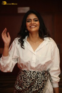 Indian Actress Kalpika Ganesh in a white shirt