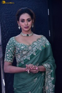 actress Kamakshi Bhaskarla ravishing in a green saree