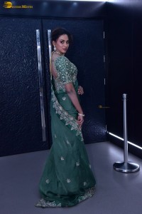 actress Kamakshi Bhaskarla ravishing in a green saree