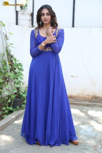actress Kamakshi Bhaskarla cute in a blue salwar dress