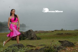 Kamna Jethmalani in a pink folk dress for a film shoot