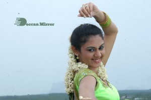 Kamna Jethmalani in a green folk dress for a song shoot